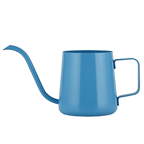 SKIMT Cafetera de goteo manual, tetera de goteo, goteo manual, cuello de cisne largo, taza de café familiar (color: azul)
