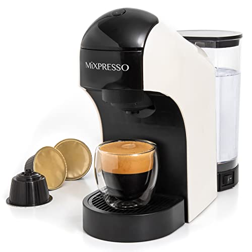 Mixpresso Máquina Dolce Gusto, máquina de café con leche, máquina de capuchino blanco y negro compatible con Nescafe Dolce Gusto