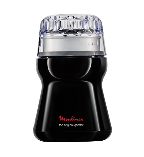 Moulinex Grinder AR110830, Molinillo de café de 180 W para 9 tazas , con capacidad de 50 g con mecanismo de funcionamiento a presión 1,2,3, color negro