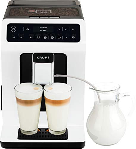 Krups Evidence EA8901 Independiente Totalmente automática Máquina espresso 2.3L 2tazas Blanco - Cafetera (Independiente, Máquina espresso, 2,3 L, Molinillo integrado, 1450 W, Blanco)
