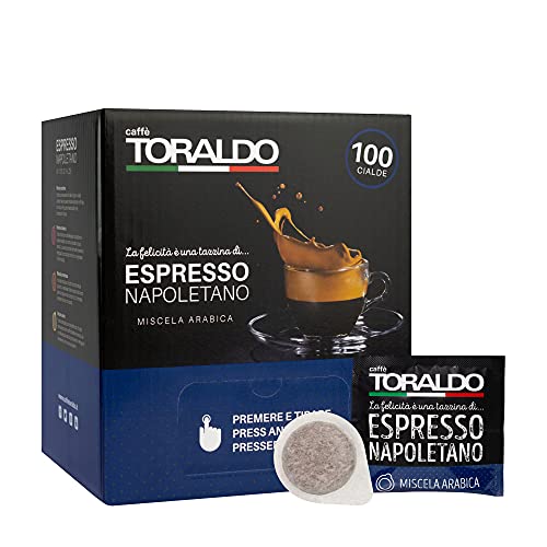 Caffè Toraldo- Cápsulas Ese 44 mm para cafeteras de café con forma de monodosis Mezcla Arabica Box de 100 Cápsulas de 7 g molido fresco