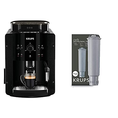 Krups EA81R8 Essential Cafetera súper-automática, 15 bares de presión + F08801 Filtro de Agua para cafeteras Claris, con iones y carbón activado de plata
