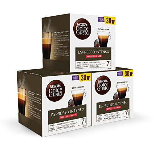 NESCAFÉ Dolce Gusto Espresso Intenso Descafeinado - x3 pack de 30 cápsulas - Total: 90 cápsulas