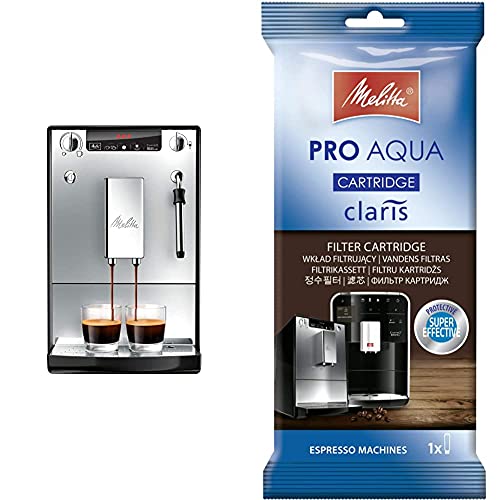 Melitta Caffeo Solo&Milk E953-102 Cafetera Superautomática con Sistema de Leche, Molinillo, 15 Bares + Pro Aqua Cartucho de Filtro Descalcificador, Plastique